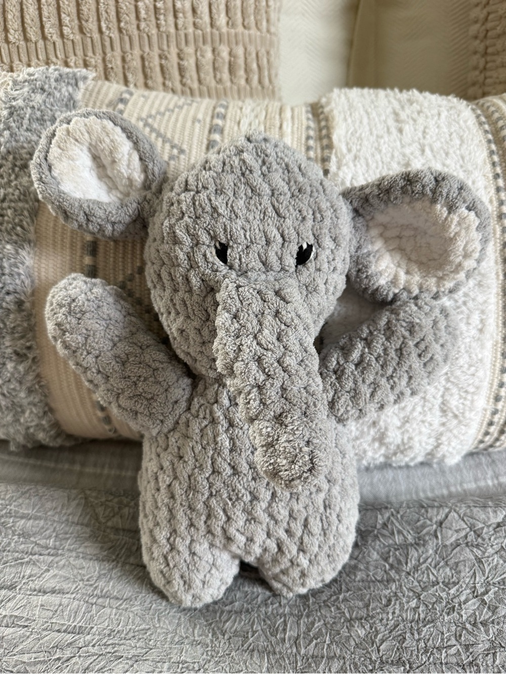 Handmade Crochet Grey Elephant Plush Toy